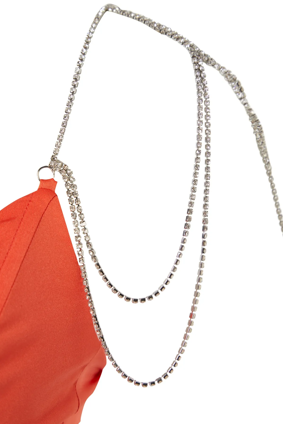 Trendyol Collection  X Zeynep Tosun Orangefarbenes Kleid mit Korsett-Details und Zubehör TCLSS23EL00015