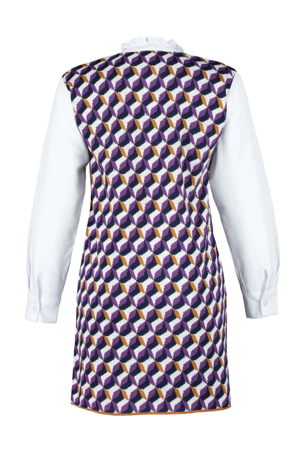 Trendyol Collection  Lila selbstgemustertes Mini-Strickkleid TWOAW22SV0122