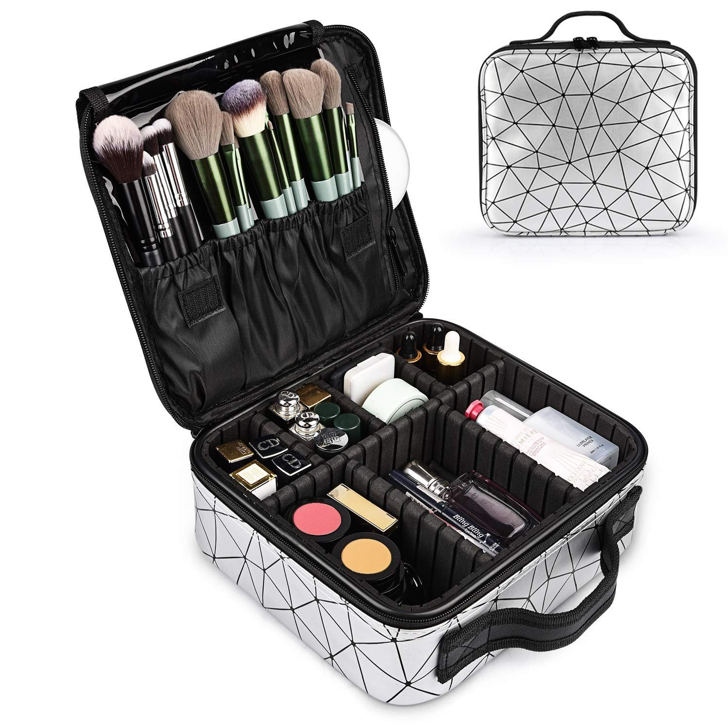CALIYO Kosmetik-Koffer Kosmetiktasche Portable Reise Make Up Tasche, Makeup Organizer, Tasche Schmink Aufbewahrung Kosmetische Box Wasserdicht Schminktasche