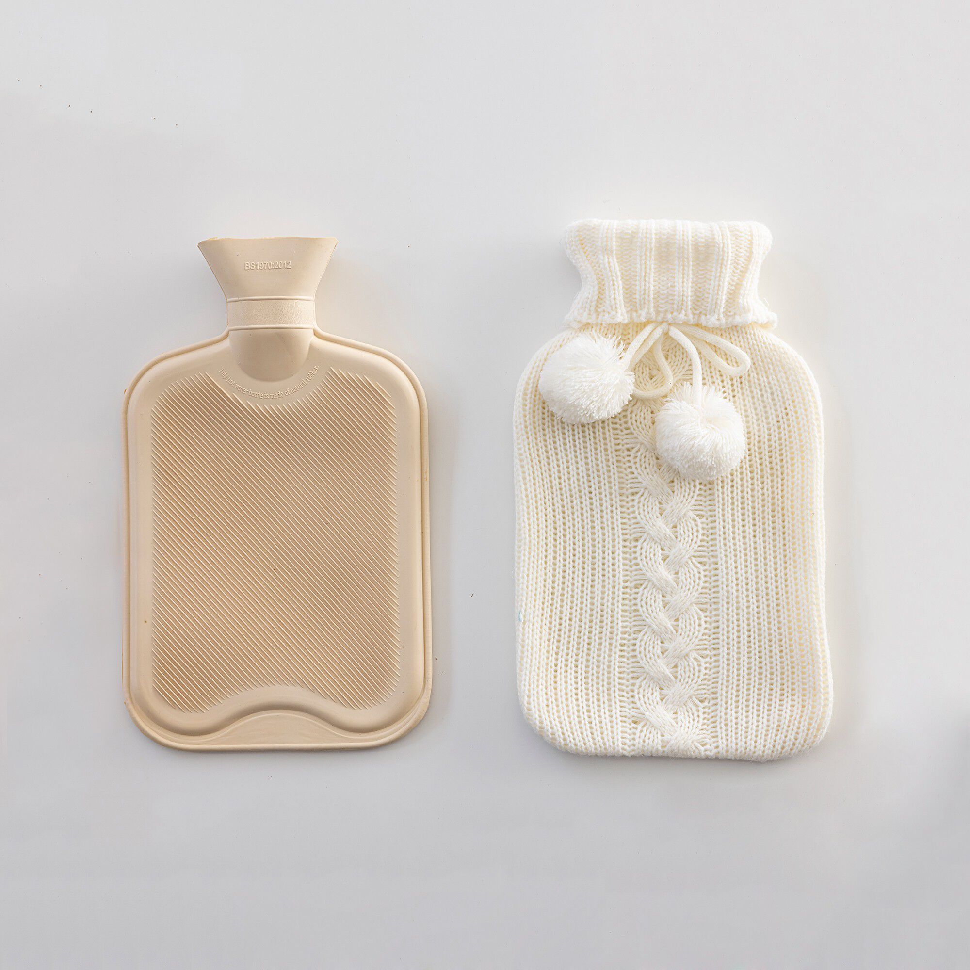 Bouillotte classique tricot torsadé