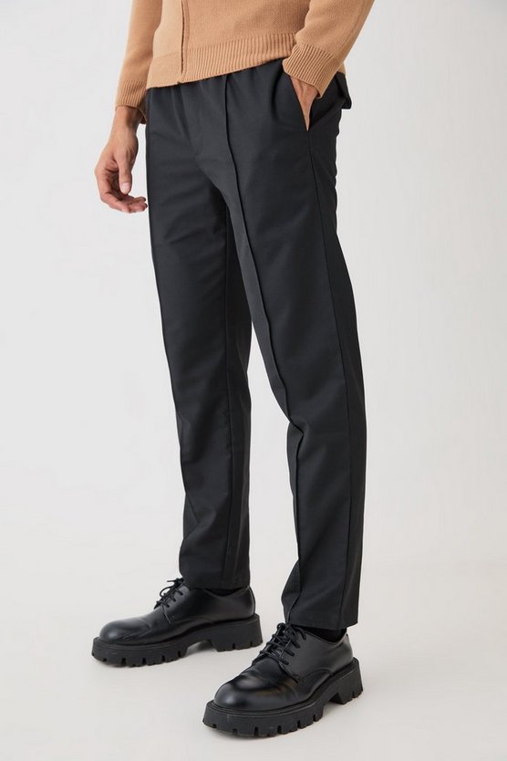 Lockere strukturierte Hose mit Gürtel
