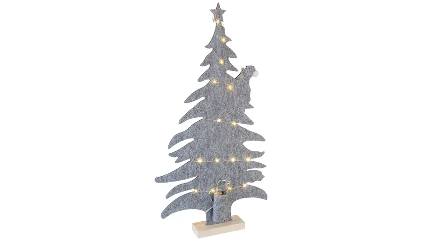 GILDE Filz LED-Baum mit Nikolaus Climbing H=61cm