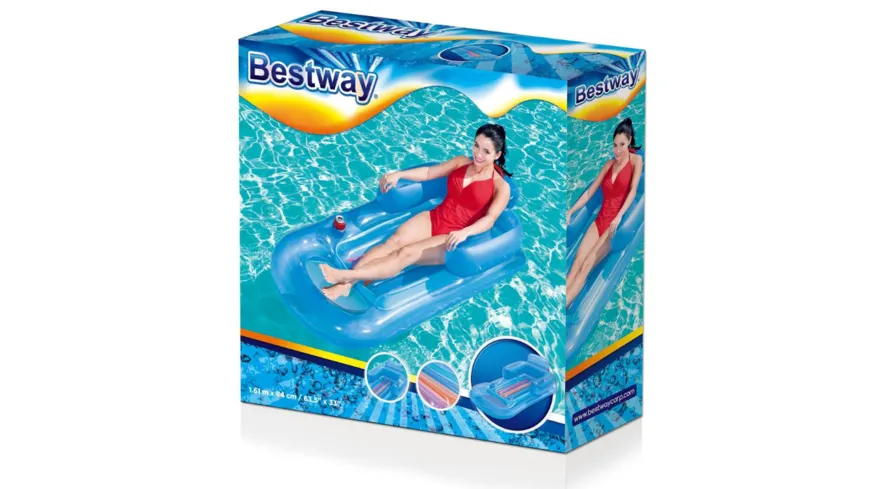 Bestway - Luftmatratze mit Rückenlehne Designer Fashion Lounge 161 x 84 cm, 1 Stück, sortiert
