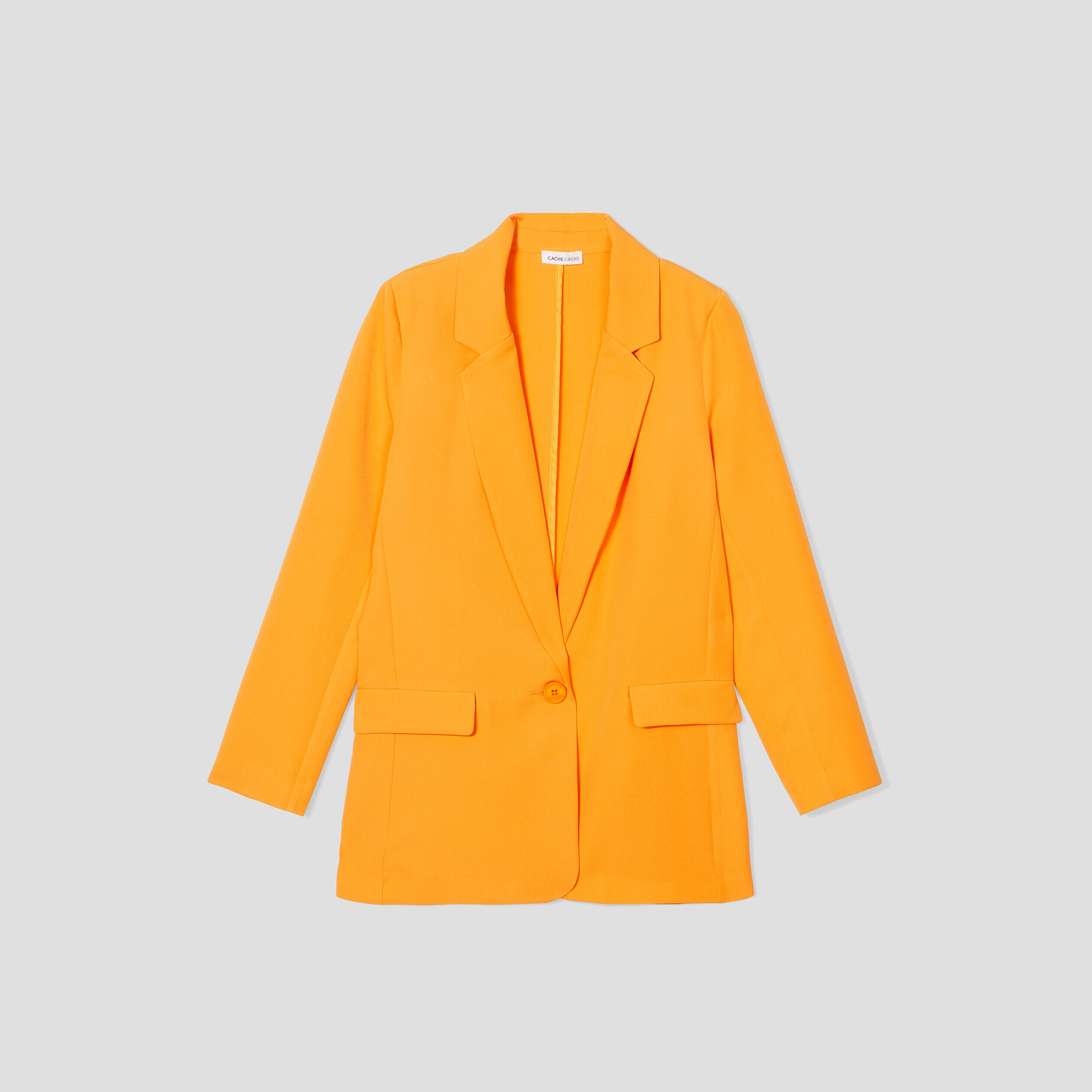 Veste blazer boutonnée orange clair femme | Cache Cache