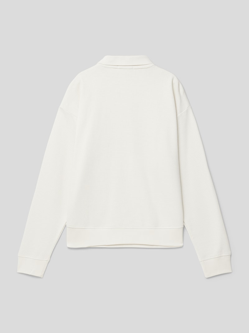 Longsleeve mit Polokragen in ecru