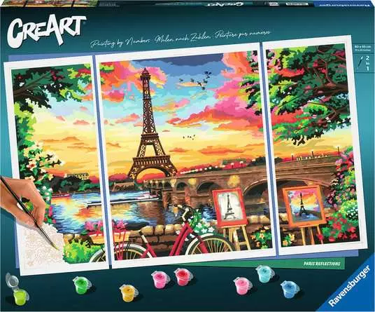 CreArt Spiegelbild von Paris - Malen nach Zahlen für Erwachsene