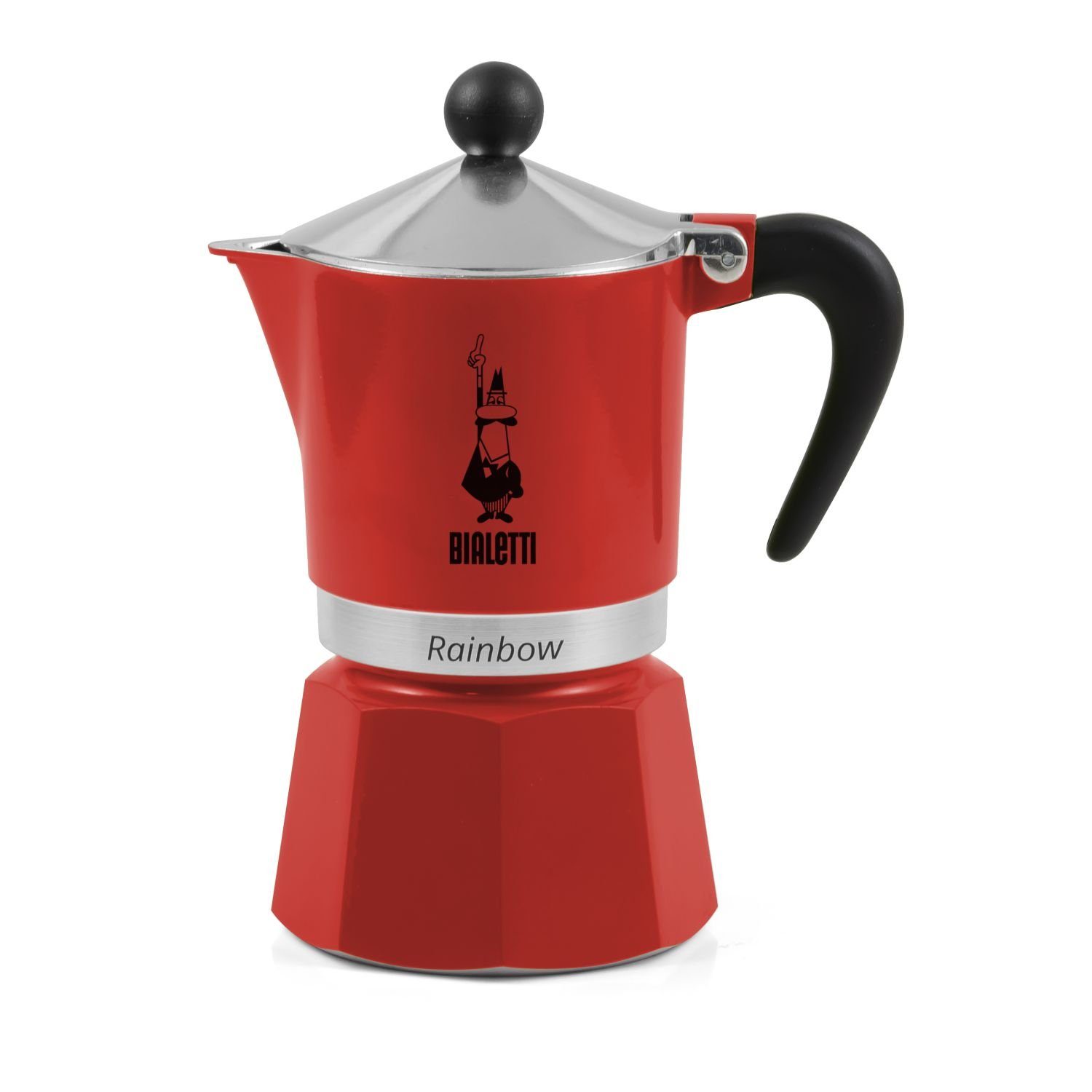 BIALETTI Espressokocher Rainbow Rot für eine Tasse