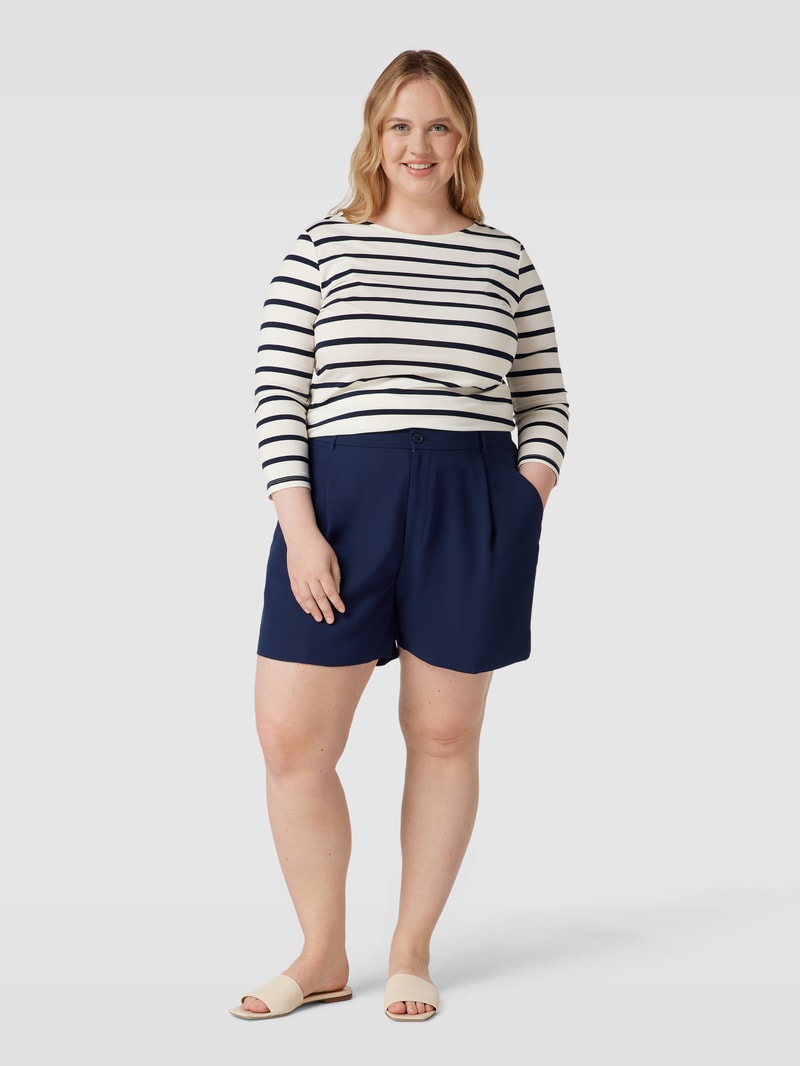 PLUS SIZE Shorts mit seitlichen Eingrifftaschen Modell 'VADIENNE' in dunkelblau