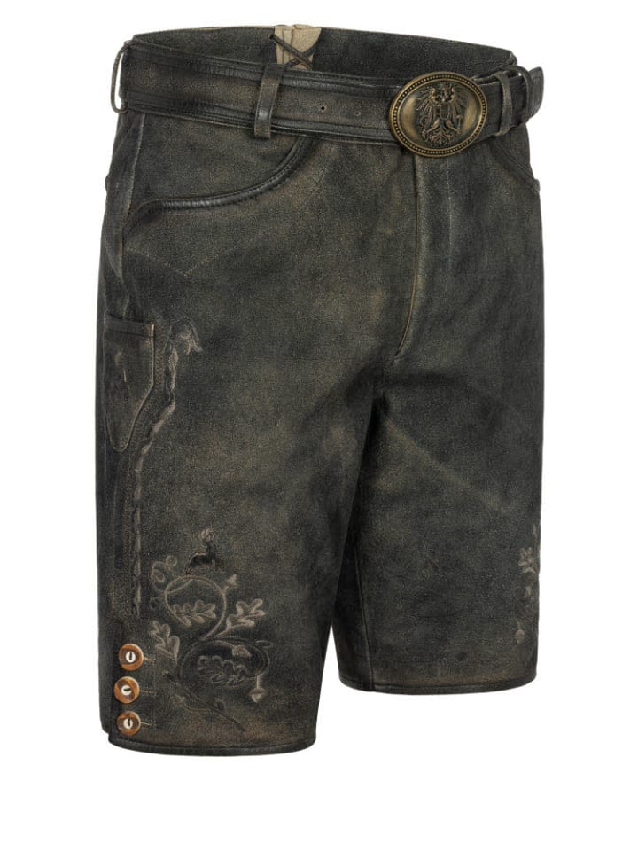 Nübler Lederhose kurz RV Christian ZIP in Torf günstig kaufen