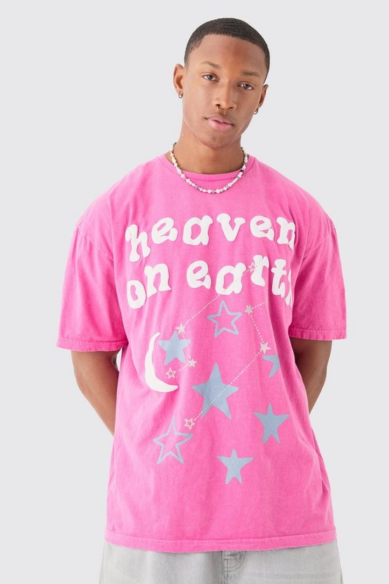 Oversize T-Shirt mit Heaven On Earth Print