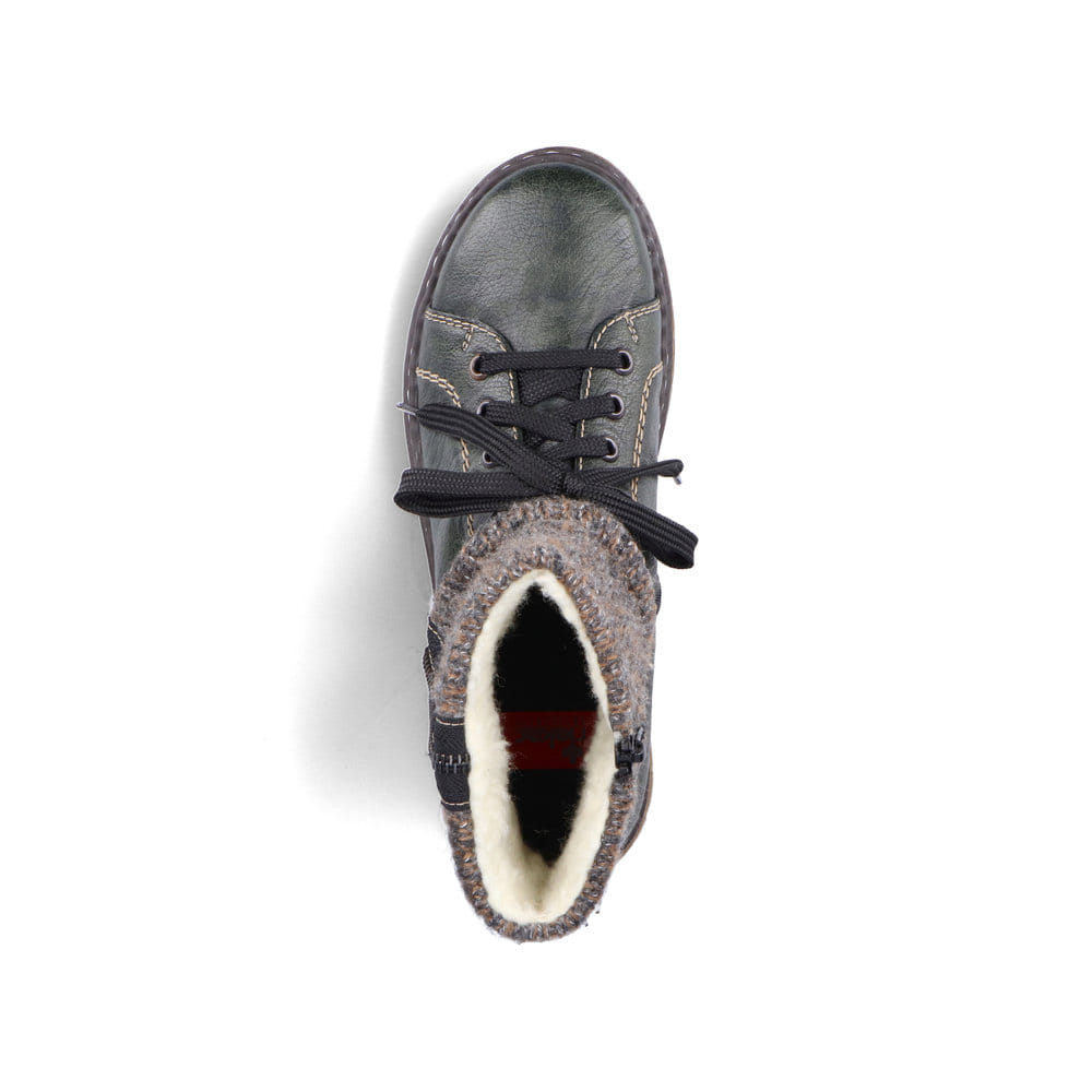 Rieker Damen Schnürstiefel grüngrau