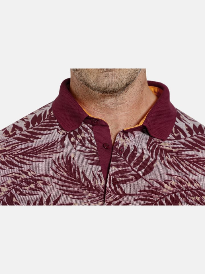 Charles Colby Poloshirt EARL ANGUS in rot gemustert günstig kaufen