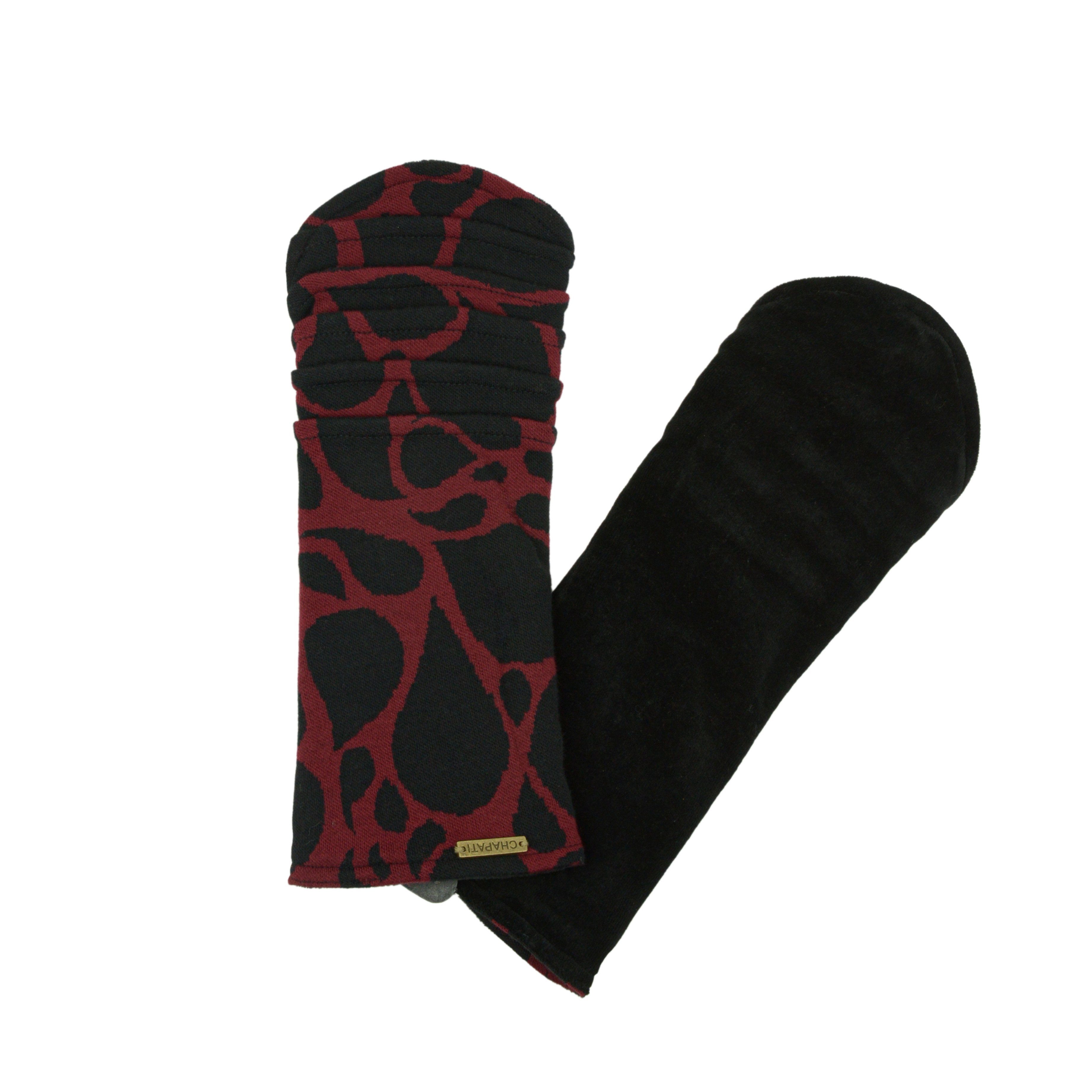 Chapati Armstulpen Jacquard Samt Pulswärmer zum Wenden Gelenkwärmer, aus weichem Baumwollsamt