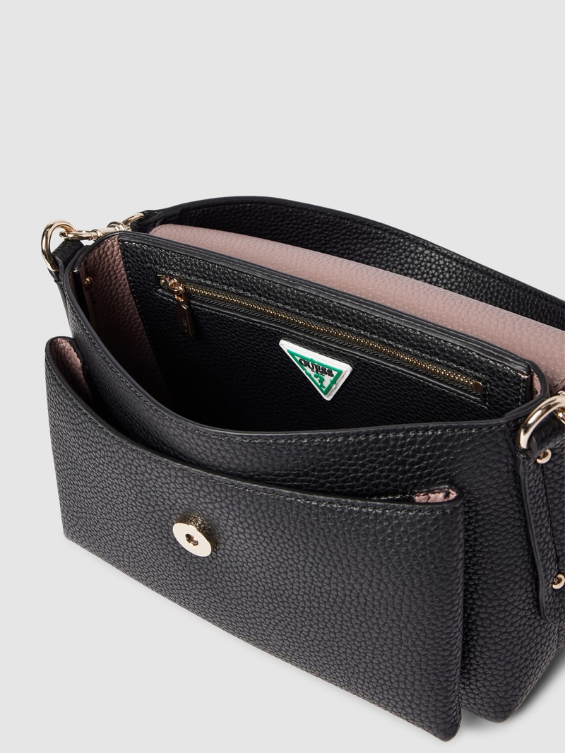 Handtasche mit Label-Details Modell 'BRENTON' in schwarz