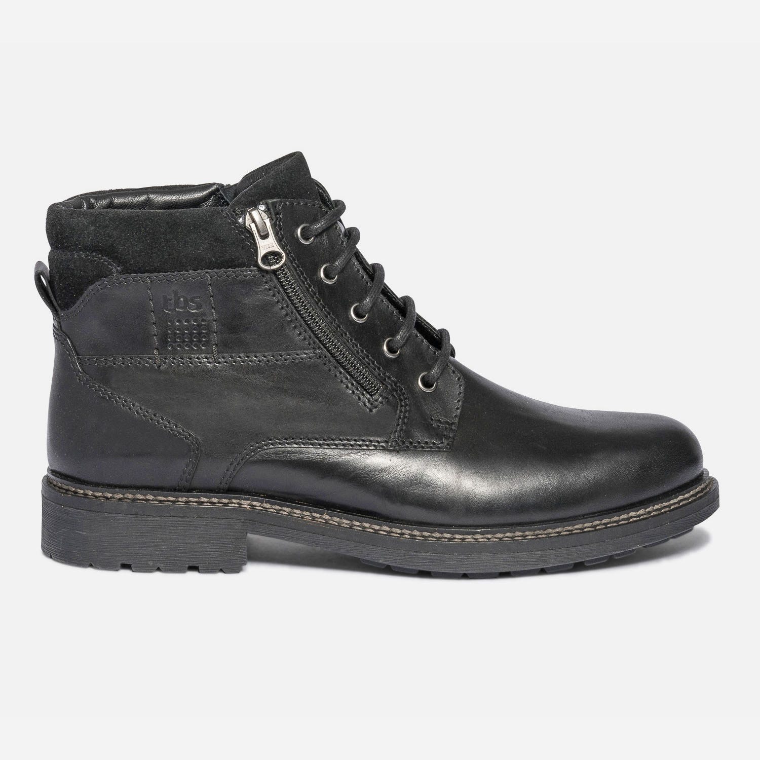 Boots à lacet TBS noir en cuir