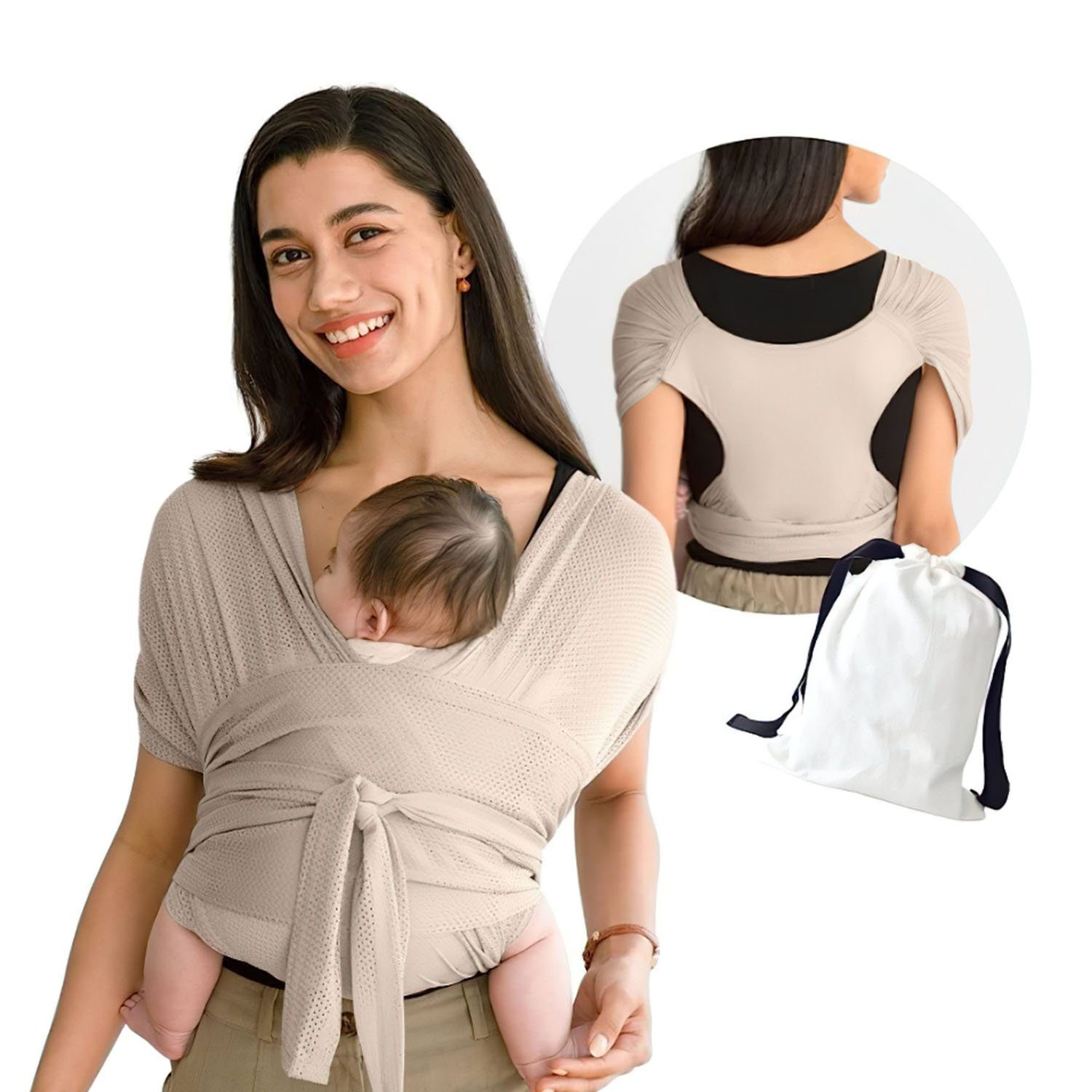 TOPMELON Tragetuch Babytrage Babytragetuch für Neugeborene ab Geburt bis 20kg