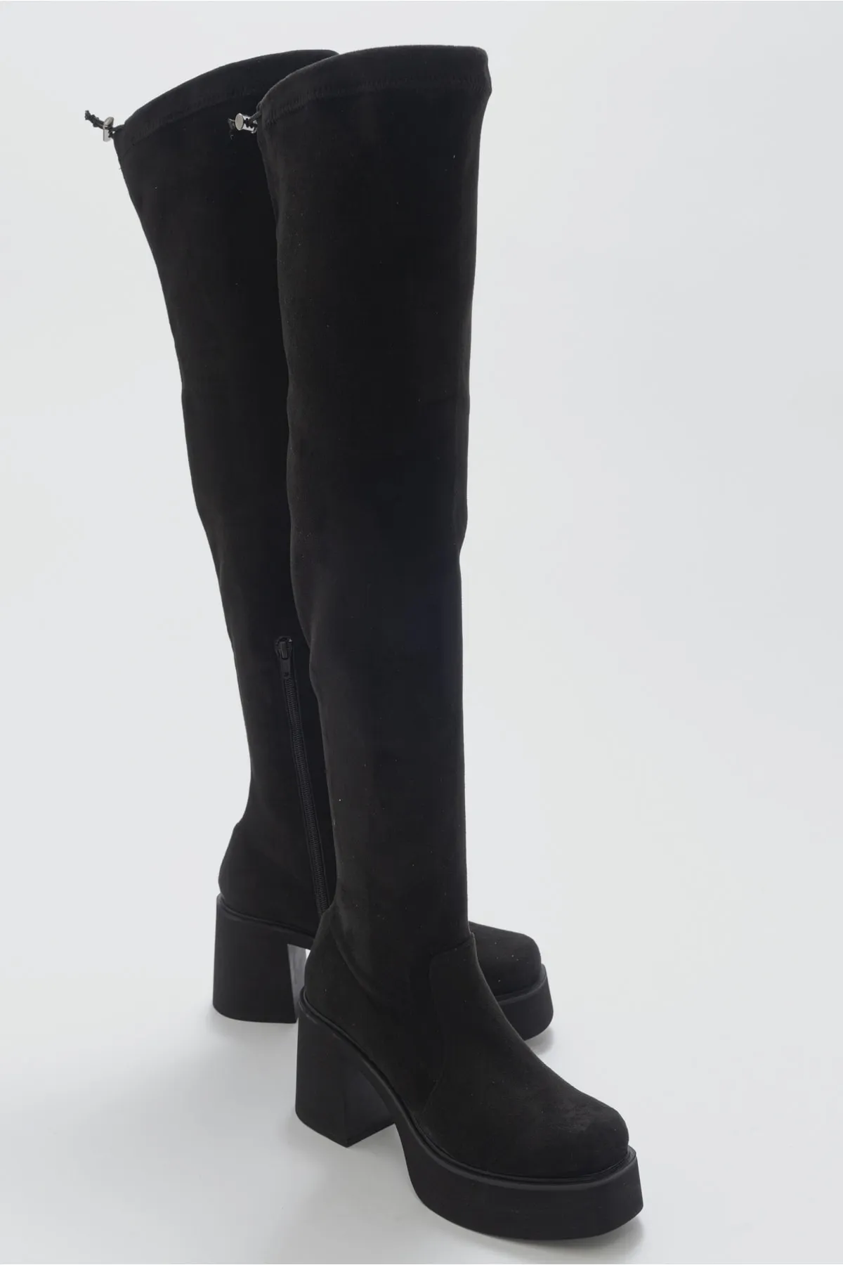 LuviShoes  Eleva Laptop-Damenstiefel aus schwarzem Wildleder