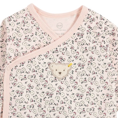 Wickelbody langarm, rosa für Mädchen