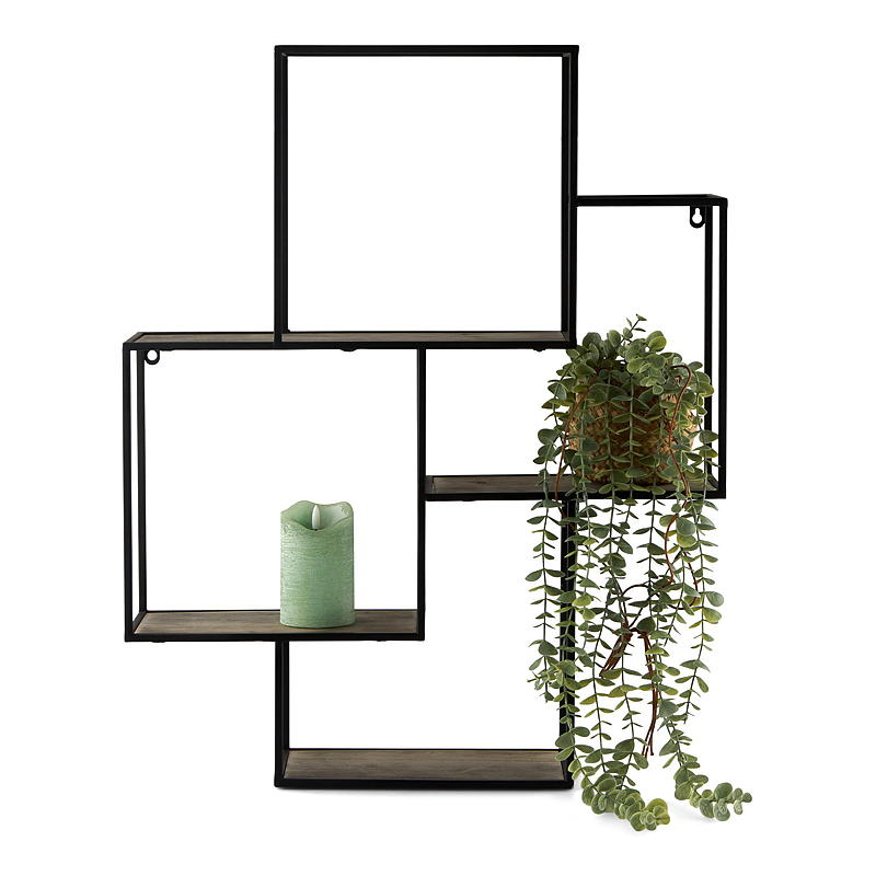 Home Metallhylle 60 x 15 x 74 cm m/trehyller
