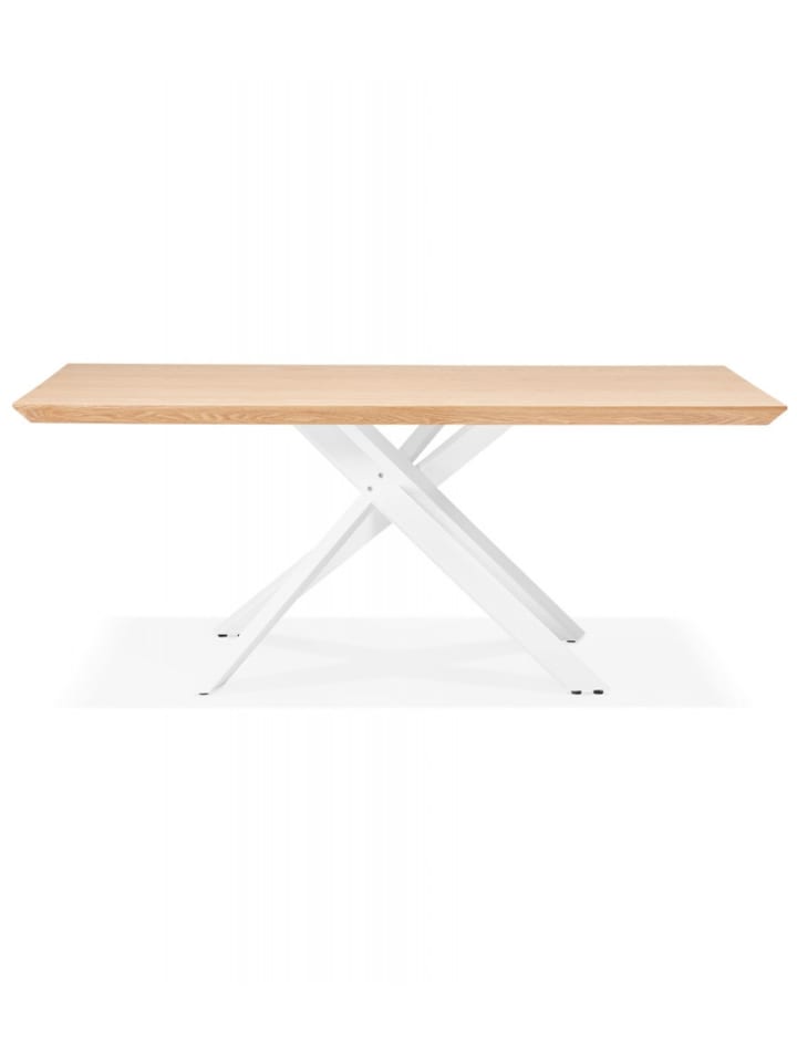 KADIMA DESIGN Esstisch aus Holz mit X-Bein Metallgestell | Modern Industrial in Beige-Weiß günstig kaufen onesize