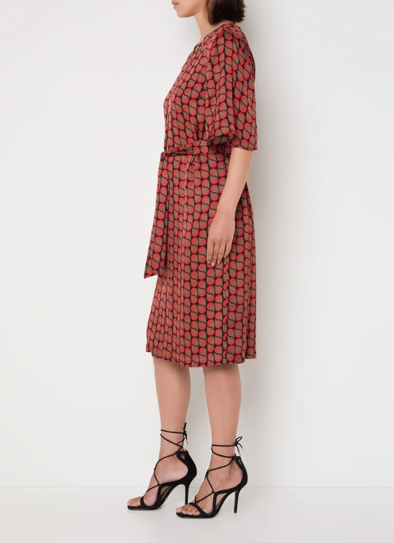 Vestido túnica midi estampado de Claudia Sträter con cinturón de lazo.