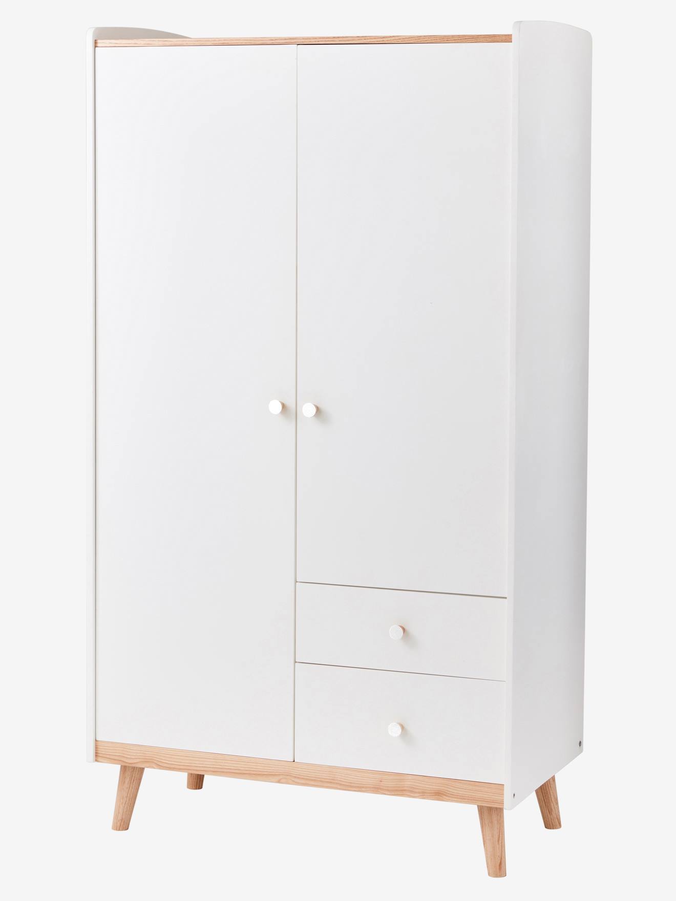 Vertbaudet Kinder Kleiderschrank KONFETTI, 2 Türen - graugrün