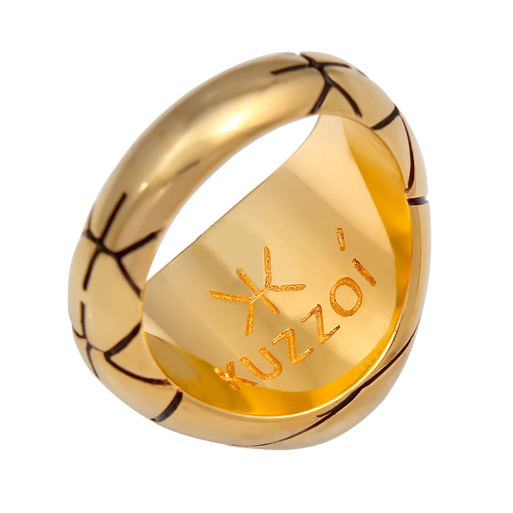 KUZZOI KUZZOI Bague Basic Herren Siegelring Oval Emaille 925er Silber Bague