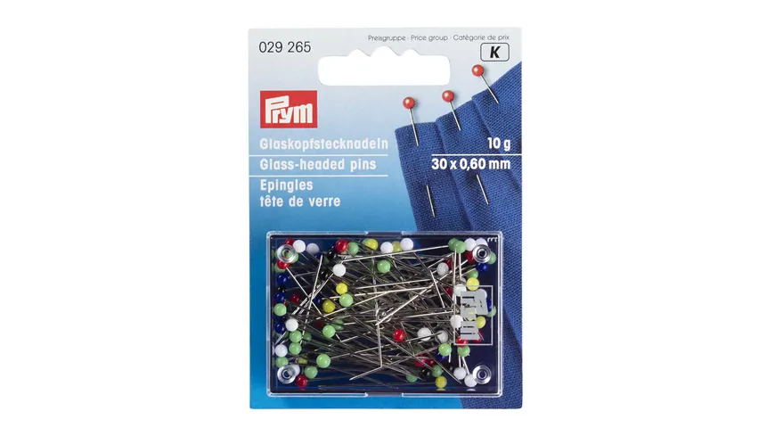 Prym Glaskopfnadeln ST 0,60 x 30 mm bunt 10 g