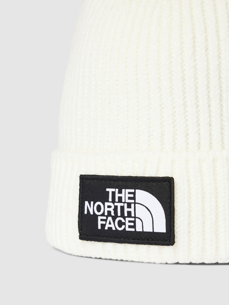 Beanie in Strick-Optik in offwhite