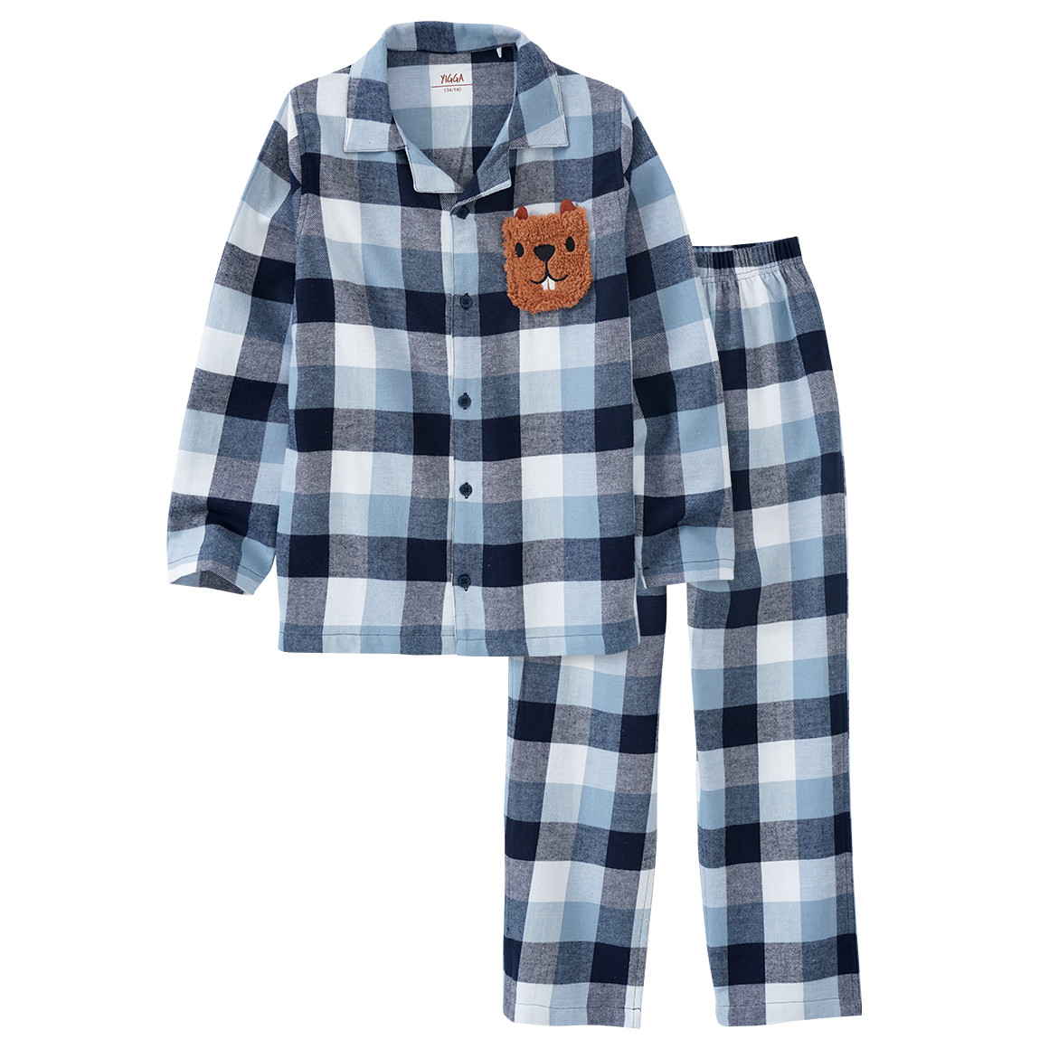 Jungen Schlafanzug mit Biber-Applikation