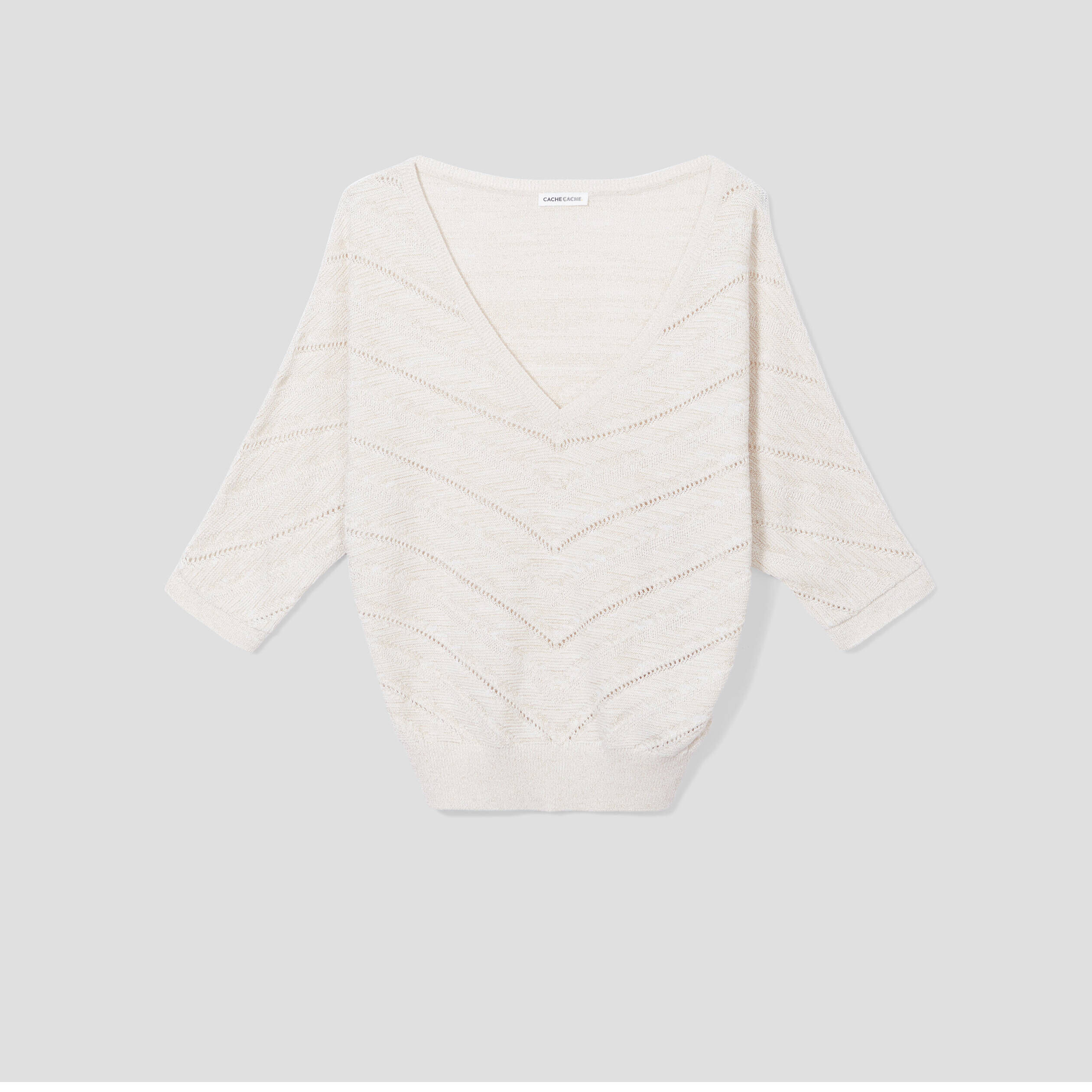 Pull manches chauves-souris ecru femme | Cache Cache