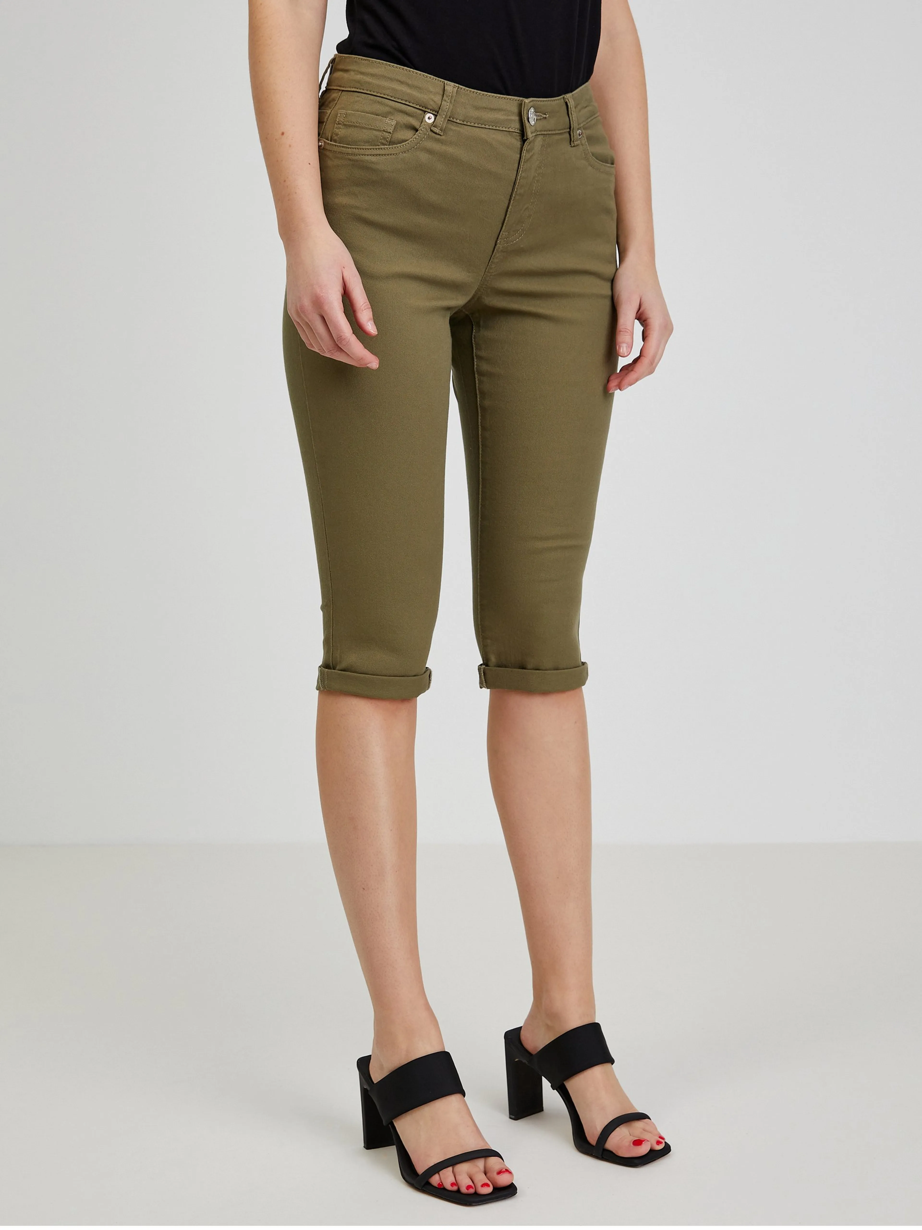 Khaki Damen Caprihose ORSAY