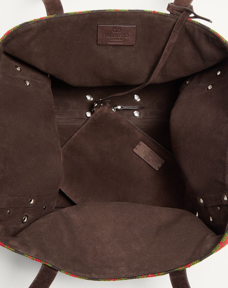 Bolsa de compras grande Valentino Garavani Nellcôte em tecido jacquard