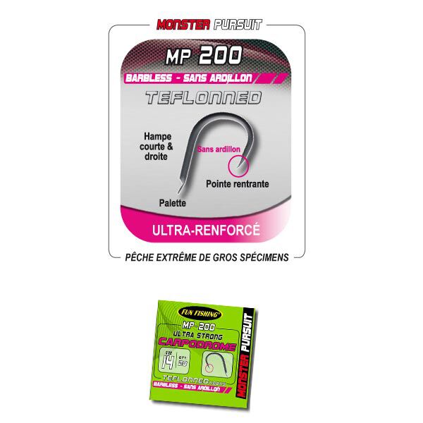 Ami da pesca Fun Fishing Monster Pursuit senza ardiglione con punta a vanga MP200 (x20)