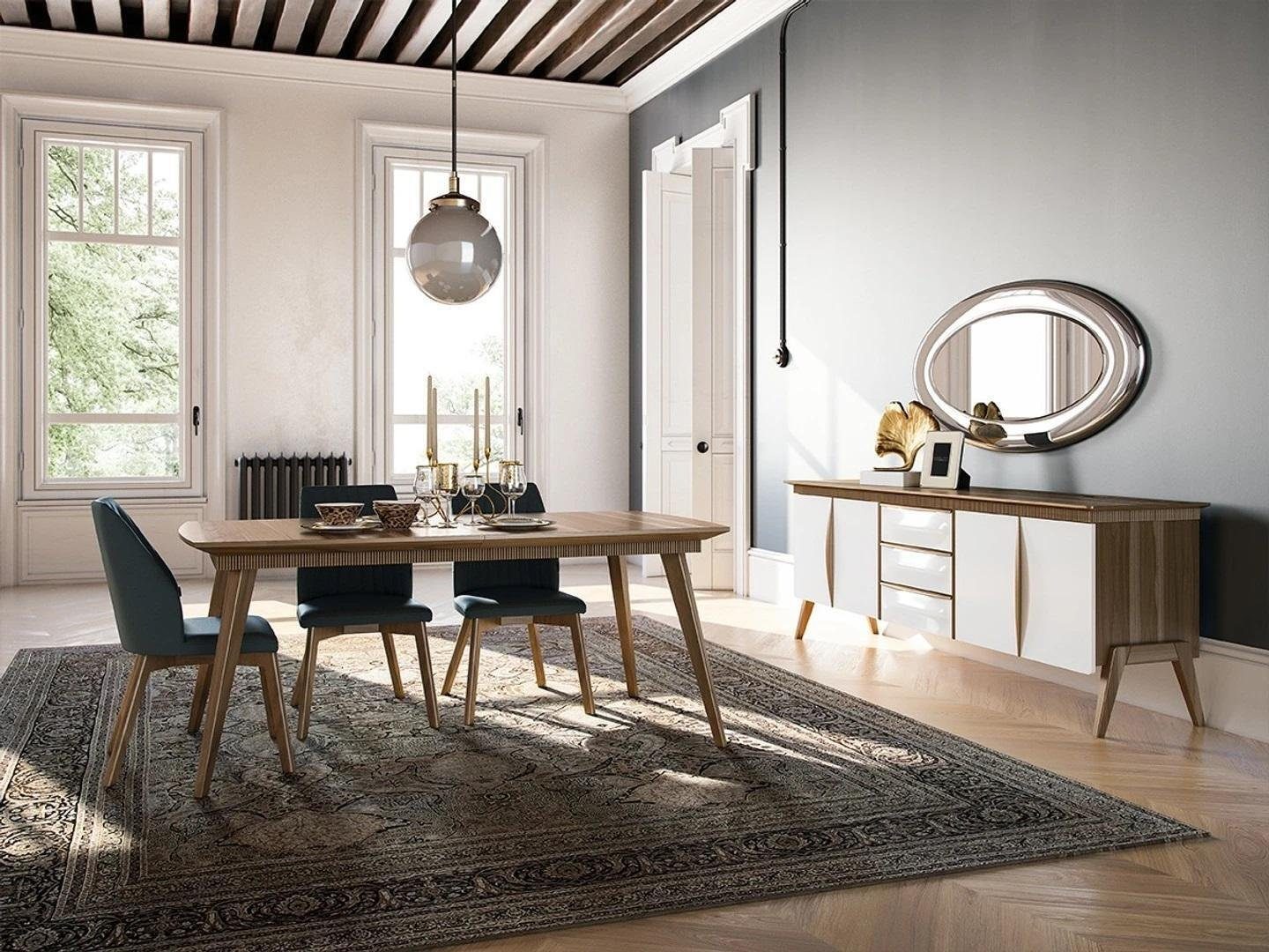JVmoebel Essgruppe Esszimmer Komplett 5tlg Esstisch Design 4x Stühle Essgruppe Luxus, (5-tlg., 1x Esstisch + 4x Stühle), Made in Europa