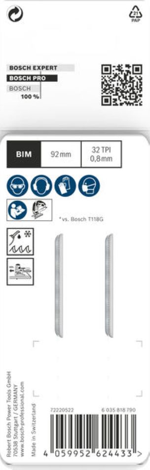 Bosch Blauw Accessoires 2608655094 PRO Metal thin T121GFC decoupeerzaagblad 92 mm 2 stuks