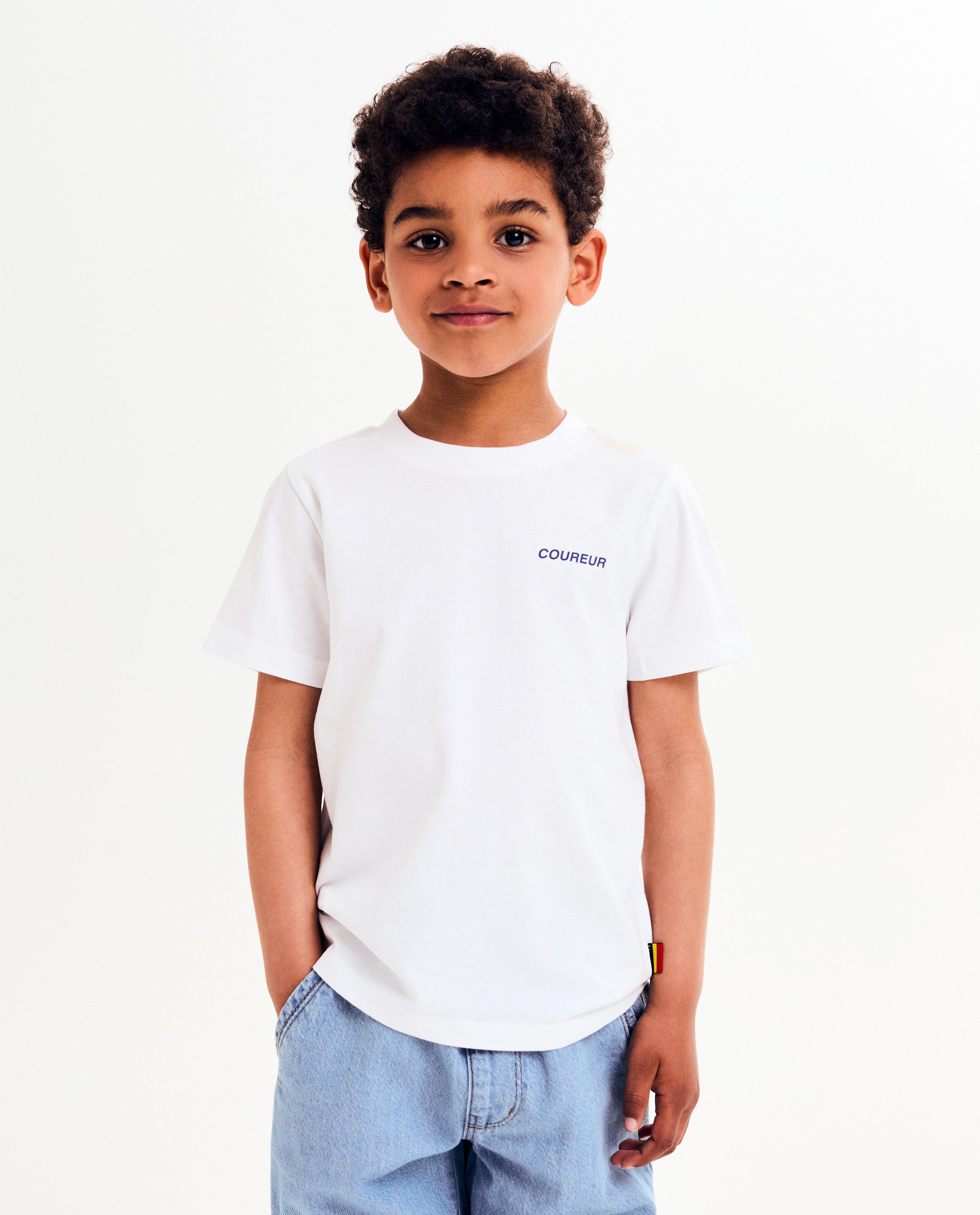 Baptiste organikus pamut póló hátulról nyomtatott mintával, unisex, 98-128 fehér