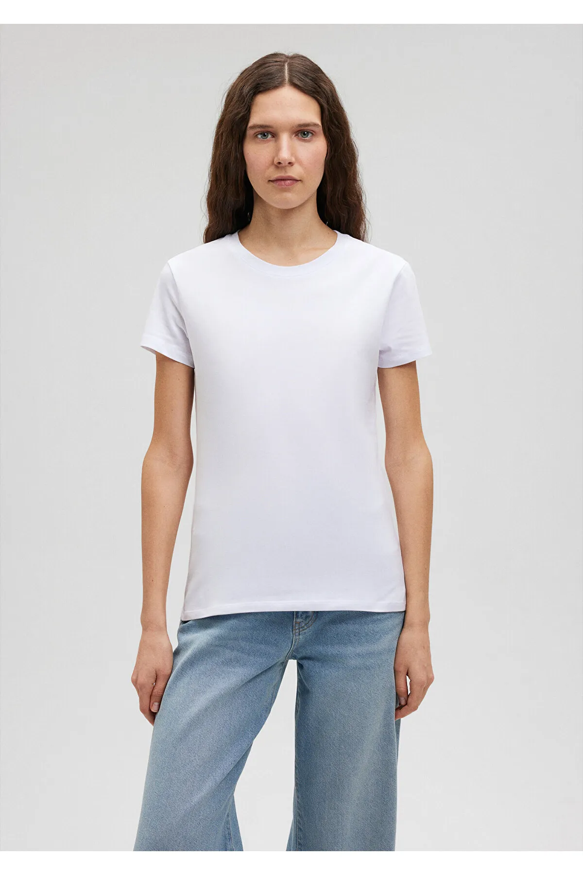 Mavi  Weißes Stretch-Basic-T-Shirt - Body Sitting Cut162767-620
