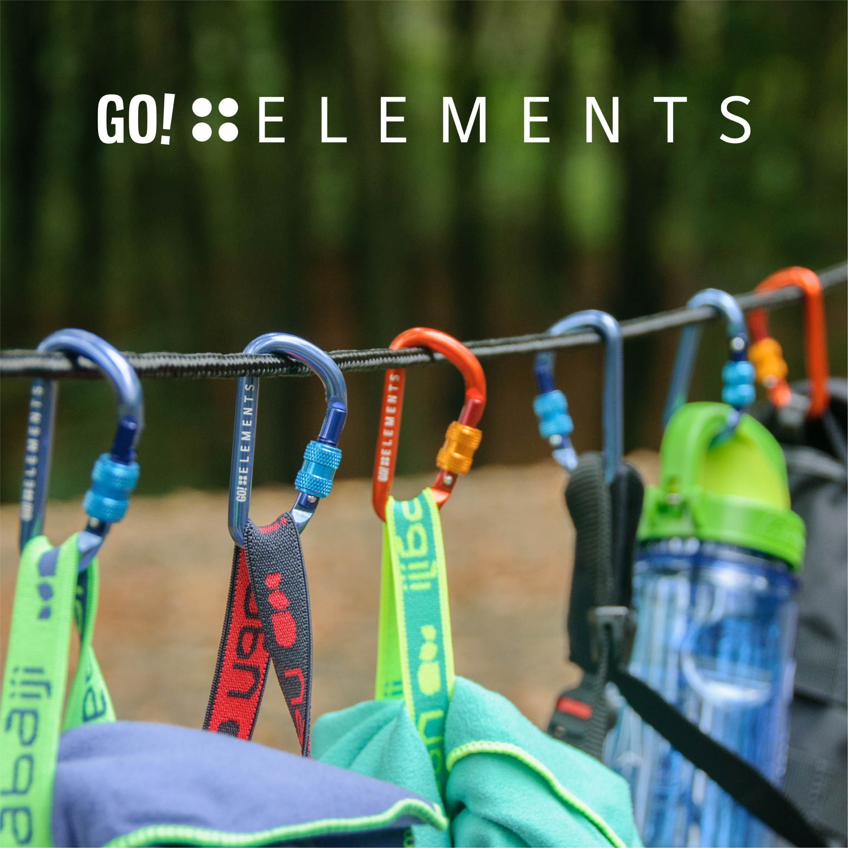 GO!elements Karabiner Micro 6, (2Stück), Schlüsselanhänger Mini Karabinerhaken klein mit Schraubverschluss