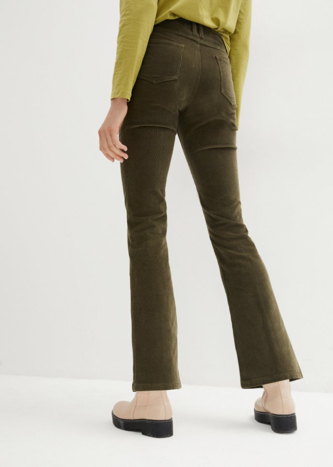 Bootcut-Stretch-Cordhose mit Biesen und Bequembund