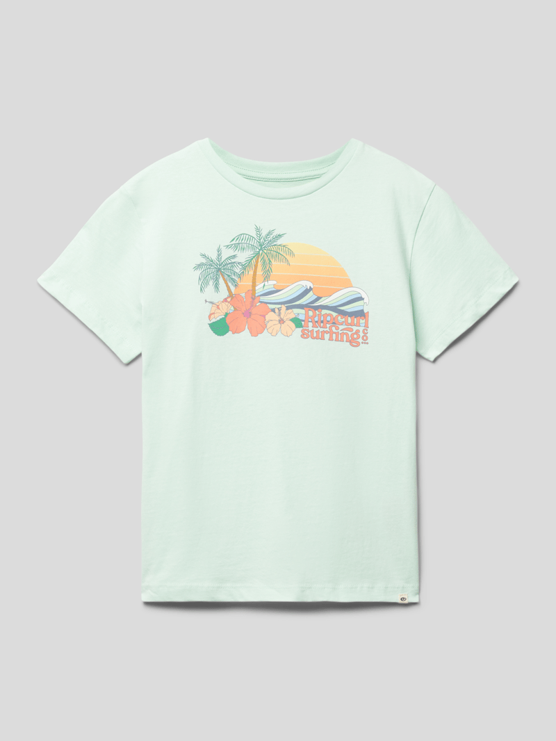 T-Shirt mit Rundhalsausschnitt Modell 'LOW TIDE' in mint