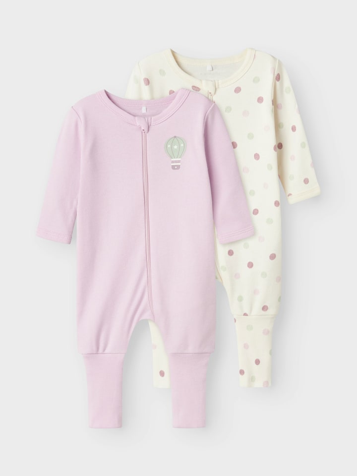 name it 2er Pack Schlafstrampler NBFNIGHTSUIT ZIP JET DOT in jet stream günstig kaufen