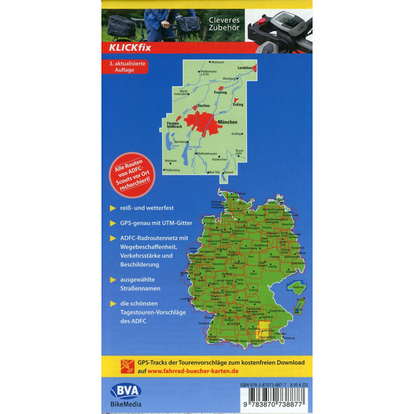 ADFC-Regionalkarte München und Umgebung, 1:75.000 - Fahrradkarte
