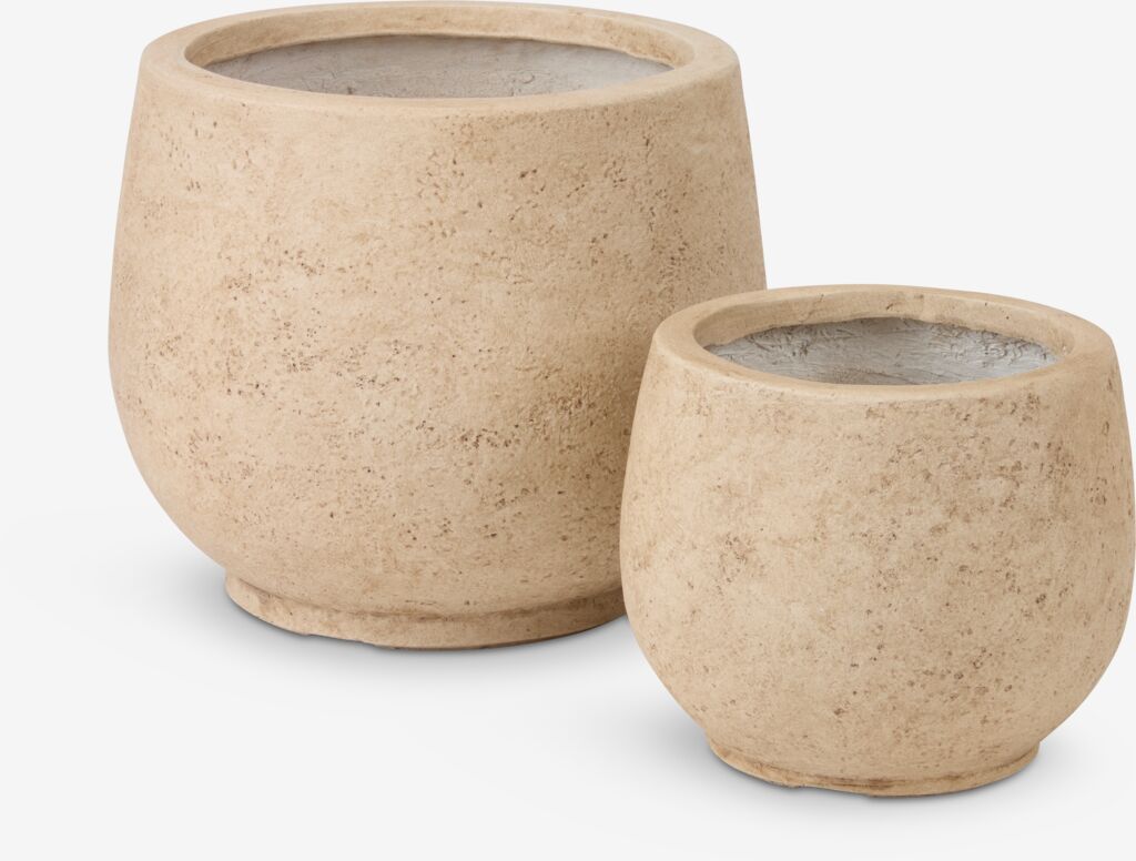 Pot de fleurs JERPE JERPE Ø31/21 naturel, lot de 2