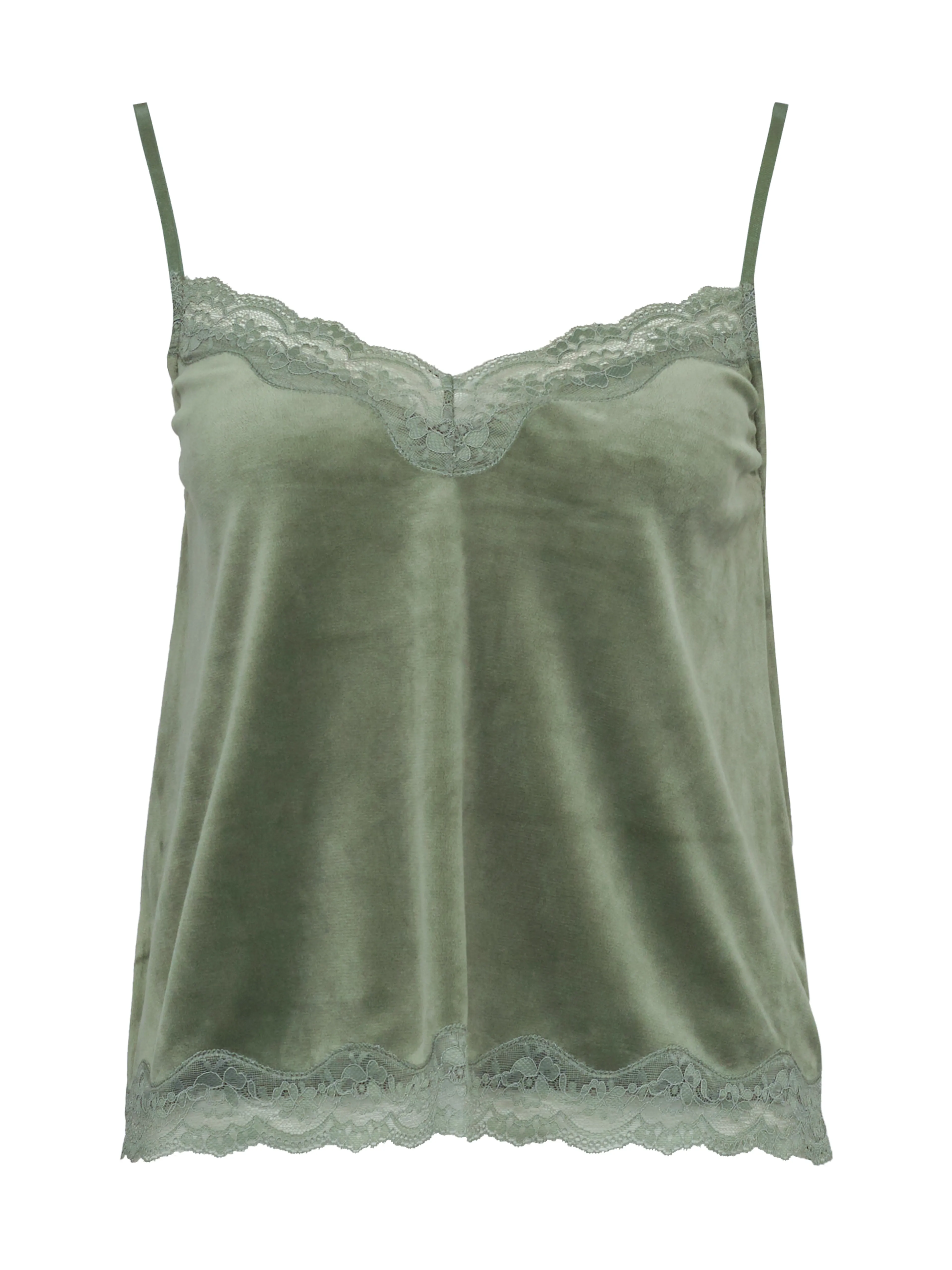 Khakifarbenes Damen-Pyjama-Top aus Sämischleder ORSAY