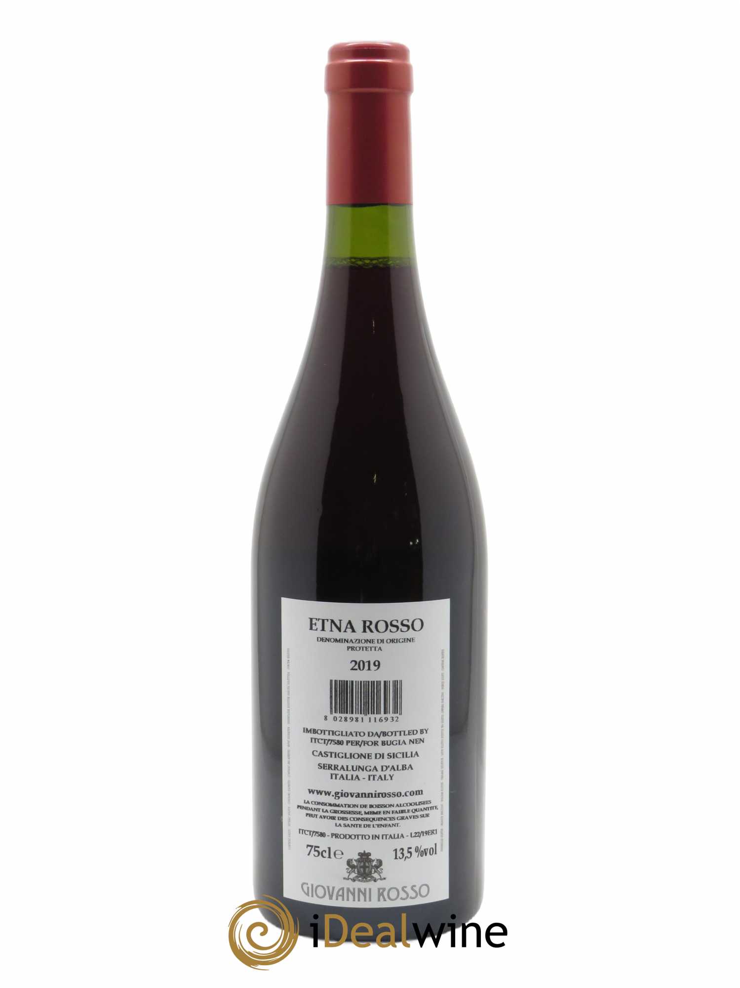Etna Rosso DOC Giovanni Rosso  2019 - Lot de 1 Bouteille