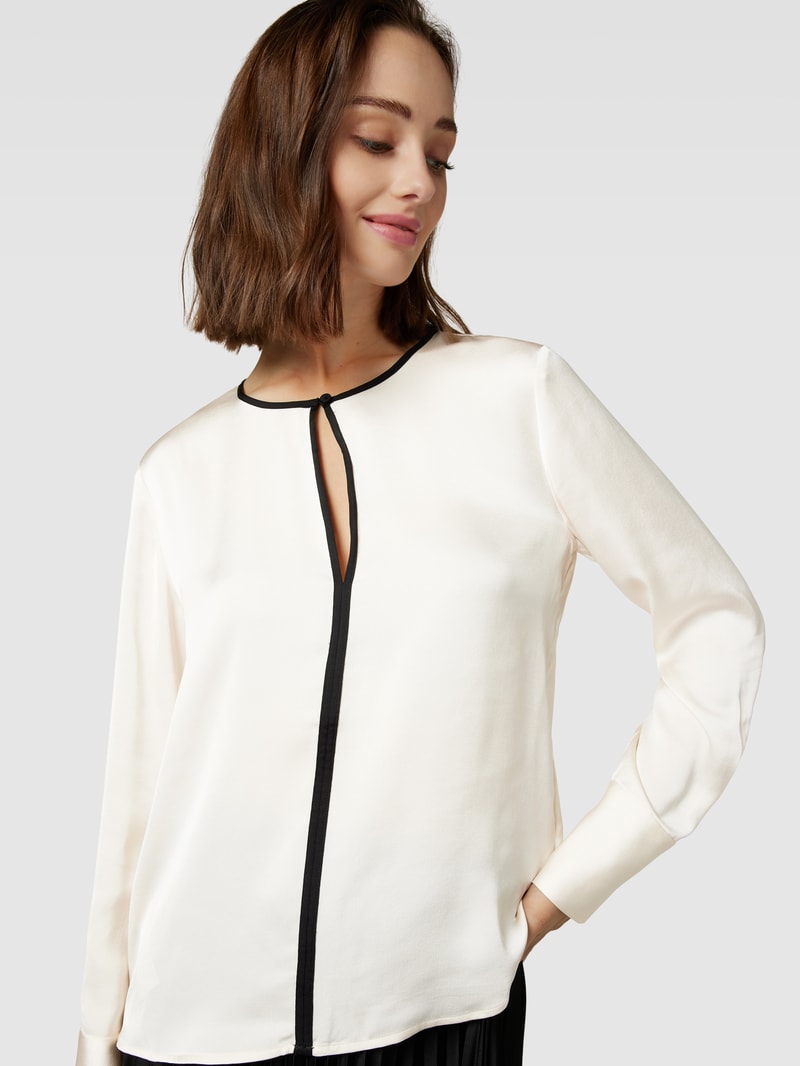 Blusenshirt mit Kontraststreifen Modell 'CAMILE' in ecru
