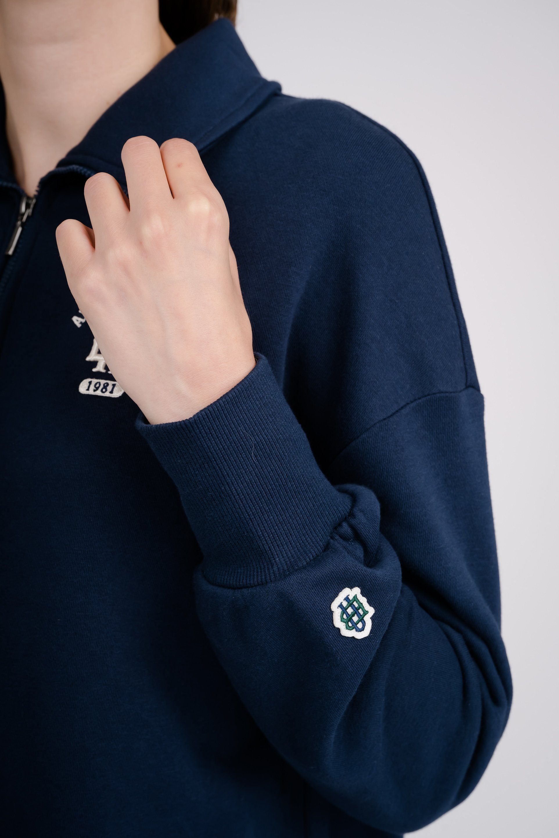 GIORDANO Sweatshirt mit hochwertigem Reißverschluss
