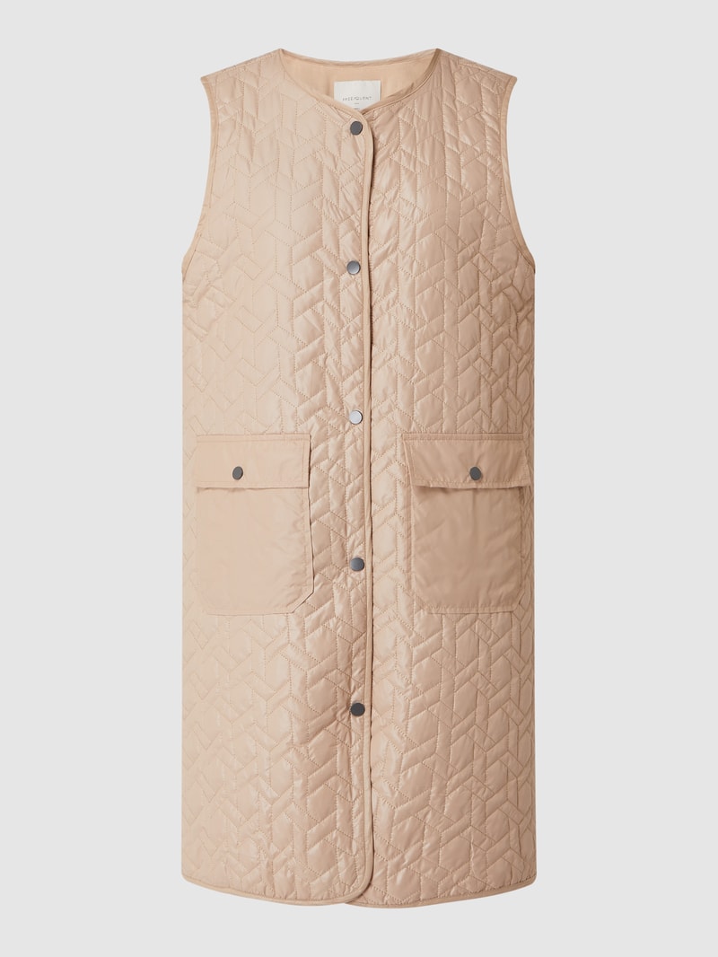 Steppweste mit Druckknopfleiste Modell 'Olena' in beige