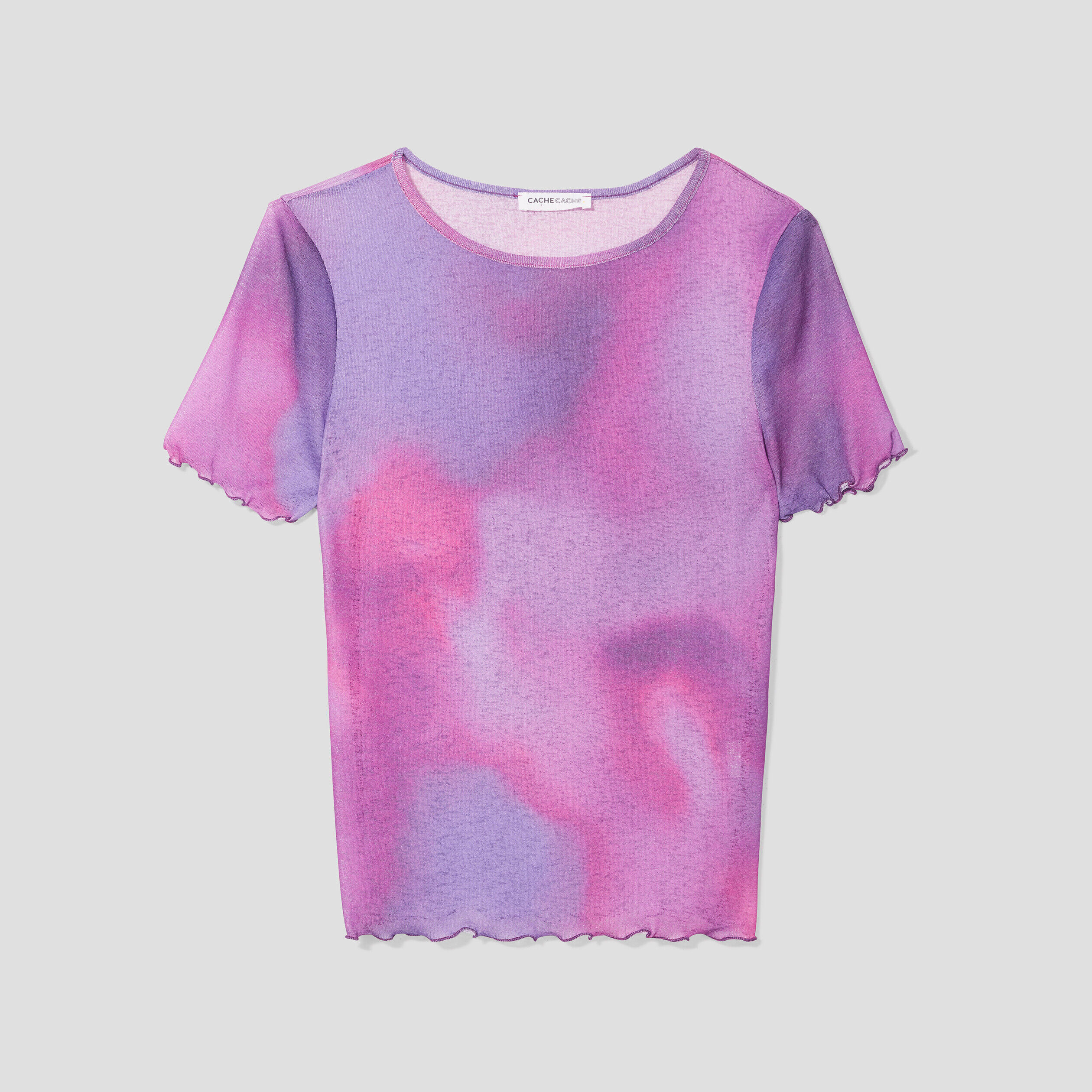 T-shirt manches courtes rose fushia femme | Cache Cache